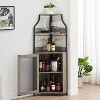 Jojoka 61'' Tall Corner Bar Cabinet with Adjustable Shelves, 5-Tier Industrial Bar Cabinet with Glass Holder, Gold - 4 of 4