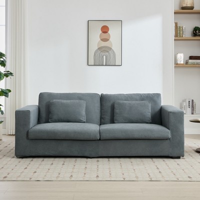 SKRAN 3 Seater 83" Modern Sofa Couches with Detachable Cover & double cushioning,Durable Fabric for Living Room,Small Spaces