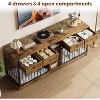 82" Large Dog Crate for 2 Dogs w/4 Drawers & Shelves - Double Kennel Furniture TV Stand, Wooden Cage for Medium/Large Dogs - 4 of 4