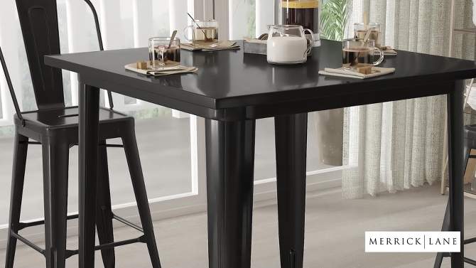 Merrick Lane Patio Dining Table with Metal Frame and Square Top, 2 of 5, play video