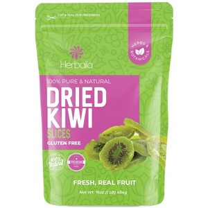 Herbaila Dried Kiwi Fruit Slices, Lightly Sweetened, All Natural, Non-GMO, Dehydrated Kiwi Slices, 1 lb (16 oz) - 1 of 4