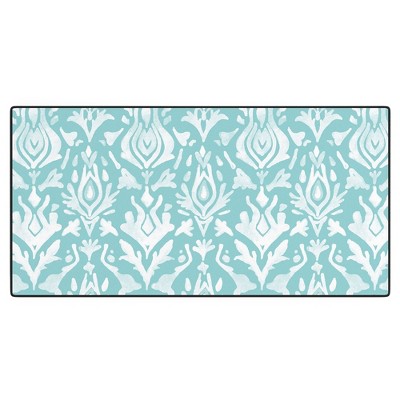 Emanuela Carratoni Teal Ikat Desk Mat - Deny Designs