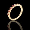 Slickblue Boho Chic Multi-Color CZ Half Eternity Band, Rose Gold, Gold, or Silver Plated, Ombre Princess Cut Design, Size 5-10 - 3 of 4