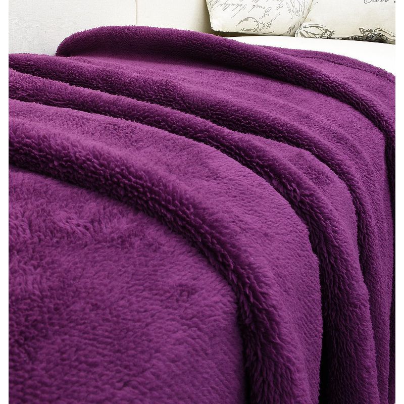 Catalonia Throws Blanket, Reversible Super Soft Plush Fuzzy Blanket With Fleece Lining for Bed Couch Sofa 60x50 Inches, 2 of 6