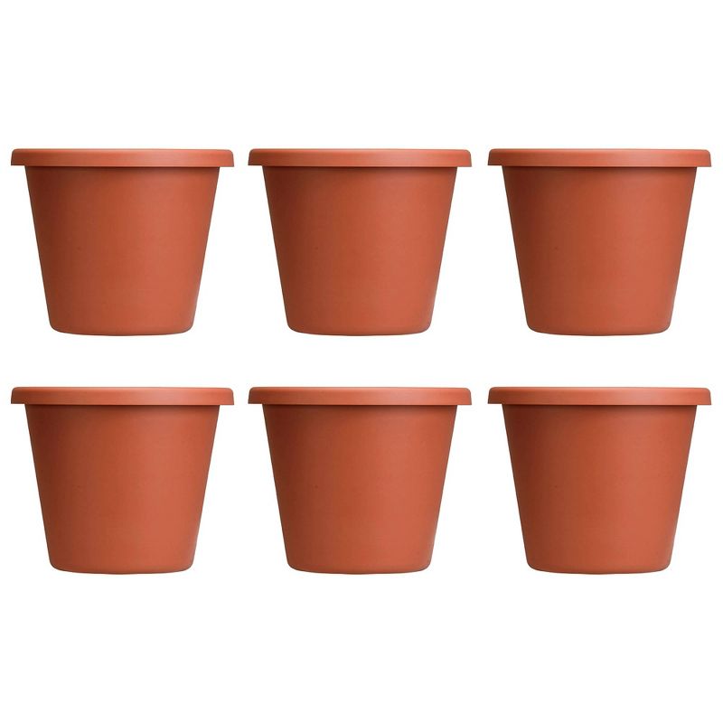 The HC Companies 12 Inch Classic Durable Plastic Flower Pot Container Garden Planter with Molded Rim and Drainage Holes, Terra Cotta (6 Pack), 1 of 7
