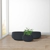 Rosemead Home & Garden 3pc Kante Concrete Outdoor Planter Pots Black 21.6"x21.6"x10.2" - 2 of 4