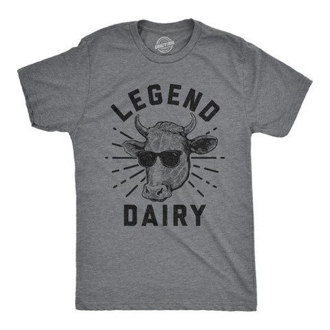 Мужские солнцезащитные очки Crazy Dog T-Shirts, Inc. Mens Legend Dairy T Shirt Funny Cow Sunglasses Graphic Novelty Tee - Crazy Dog Men's T Shirt for Animal Lovers Dark Grey L