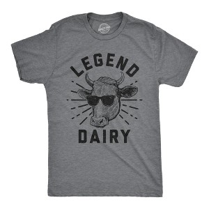 Mens Legend Dairy Tshirt Funny Cow Sunglasses Graphic Novelty Tee - Crazy Dog Men's T Shirt - 1 of 4