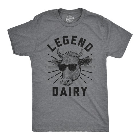 Mens Legend Dairy Tshirt Funny Cow Sunglasses Graphic Novelty Tee - Crazy Dog Men's T Shirt - image 1 of 4