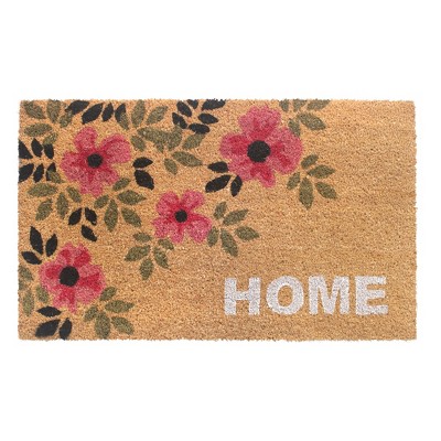 RugSmith Multi Machine Tufted Home Pink Floral Doormat