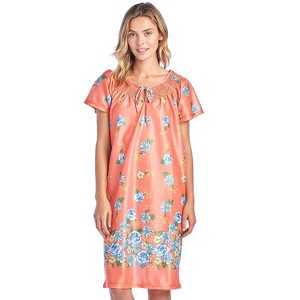 Casual Nights Women's Round Neck Mu-Mu Housecoat Lounger - 1 of 4