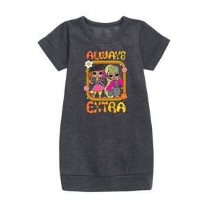 Girls' - LOL Surprise! - Always Extra Graphic Short Sleeve Fleece Dress - 1 of 3