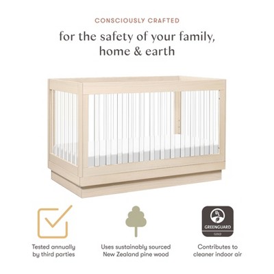 Washed Natural Pine and Acrylic 3-in-1 Convertible Crib
