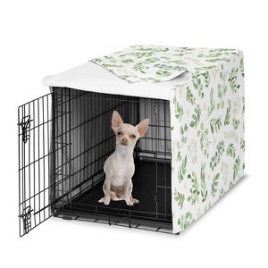 Sweet Jojo Designs Dog Crate Kennel Cover 24in. Botanical Green and White - 1 of 4