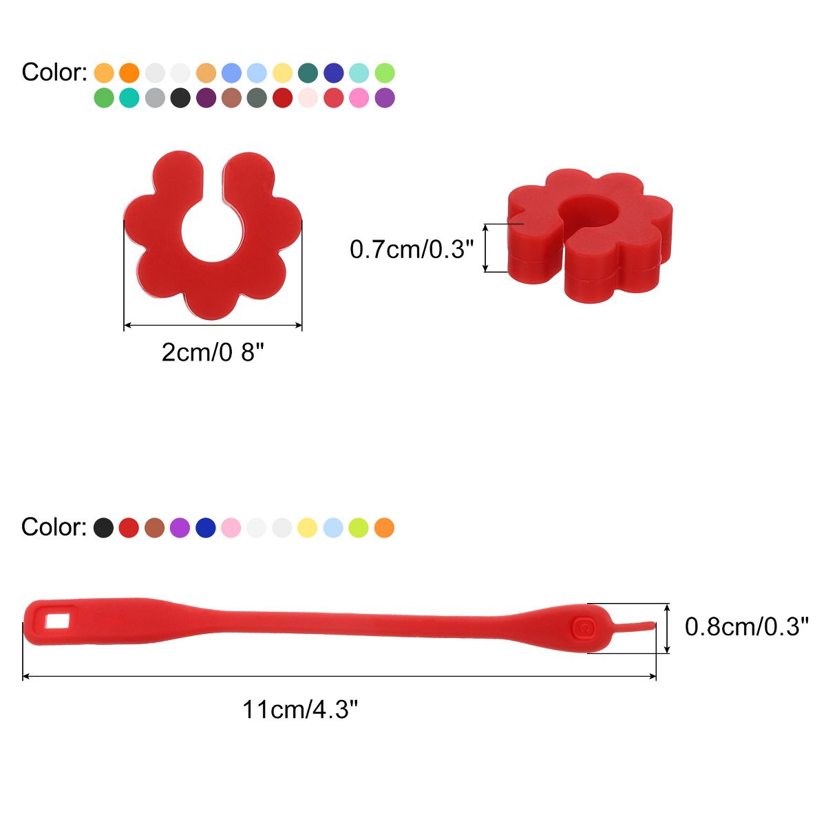 Unique Bargains Silicone Comfortable to touch Bright colors Soft and lightweight Wine Glass Markers 48 Pcs - thumbnail 3