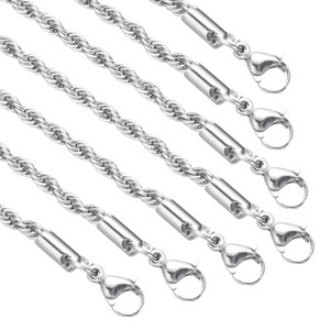 Unique Bargains Thin  Stainless Steel Charm Snake Chain Necklaces 10 Pcs - 1 of 4