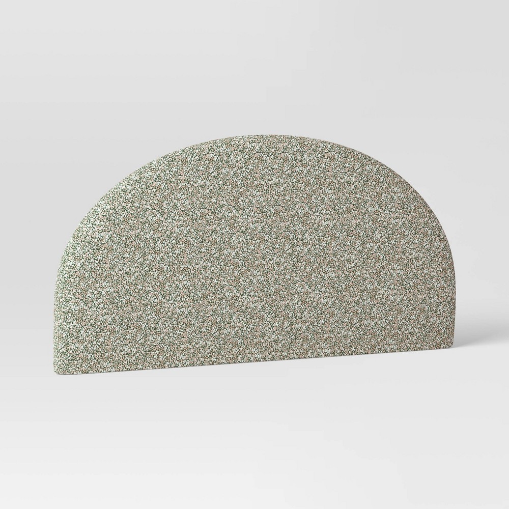 Photos - Bed Frame Luna Twin Size Half-Moon Wall-Mounted Dorm Headboard in Scatter Floral Green - Threshold™ designed with Studio McGee