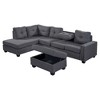 Reversible Sectional Sofa With Storage Ottoman 1100lbs Weight Capacity Rivet Ornament L-Shape Couch Living Room Furniture - 3 of 4