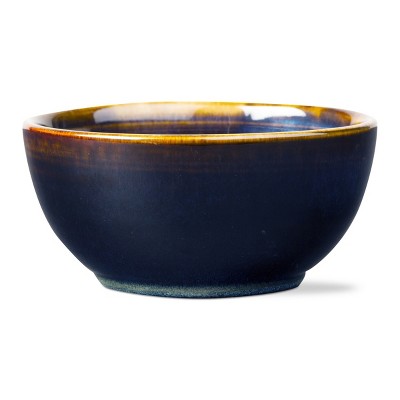 TAG Loft Textured Reactive Glaze Stoneware Bowl Midnight Blue 17 oz. Dishwasher Safe Set 4