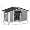 Skyzone Weather-Resistant Fir Wood Outdoor Dog House with Openable Roof, Removable Bottom, Windows, - 3 of 4