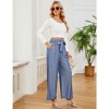 WhizMax Wide Leg Pants for Women High Waisted Business Work Casual Adjustable Tie Knot Dress Pants - 3 of 4
