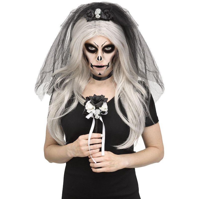 Fun World Skeleton Bride Instant Adult Costume Kit, 1 of 2