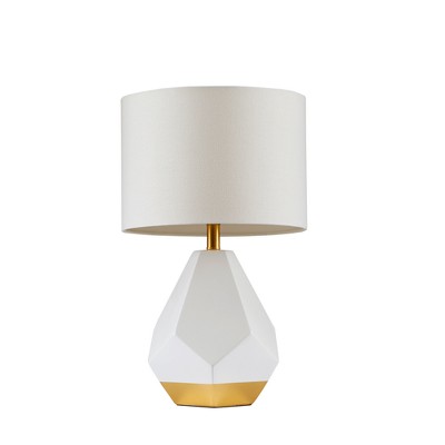 white and gold table lamp