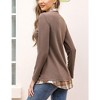 WhizMax Women's Long Sleeve Contrast Collared Shirts Patchwork Work Blouse Tunics Tops - 4 of 4