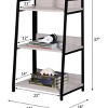 INFURNIC Decorative Bookshelf Leaning Ladder Style Storage Shelf with Wooden and Metal Frame, Gray, 16"*24"*37" - 4 of 4