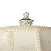 360 Lighting Vintage Shabby Chic Floor Lamp 60" Tall Antique White Cream Scallop Fabric Dome Shade Fringe for Living Room Reading Bedroom - 3 of 4