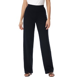 Woman Within Women's Plus Size Petite Wide-Leg Ponte Knit Pant - 1 of 4
