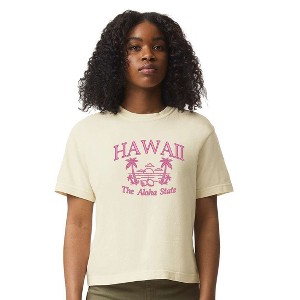 Simply Sage Market Women's Embroidered Hawaii The Aloha State Short Sleeve Relaxed Fit Cropped Tee - 1 of 3