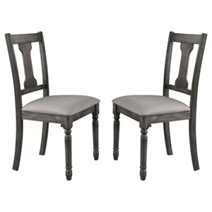 Simple Relax Set of 2 Linen Upholstered Side Chairs in Tan and Weathered Gray - 1 of 4