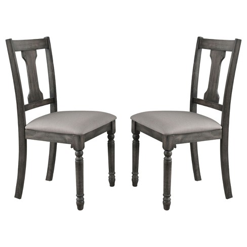 Simple Relax Set of 2 Linen Upholstered Side Chairs in Tan and Weathered Gray - image 1 of 4