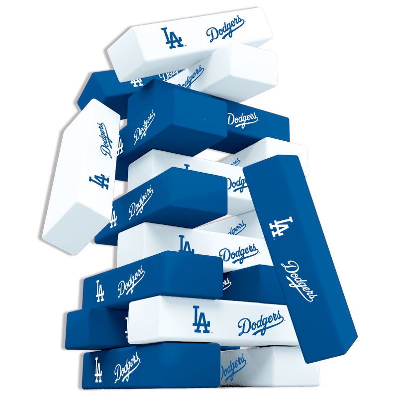 MasterPieces Real Wood Block Tumble Towers - MLB Los Angeles Dodgers, 3 of 6