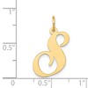 Black Bow Jewelry 14k Yellow Gold, Ella Collection, LG Fancy Script Initial Pendant A-W - 3 of 4