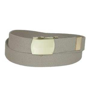 CTM Big & Tall Cotton Adjustable Belt with Brass Buckle - 1 of 4