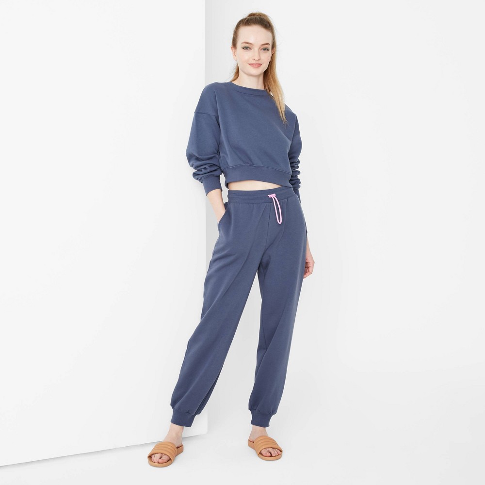 Size  Small Women's High-Rise Jogger Sweatpants - Wild Fable Blue S