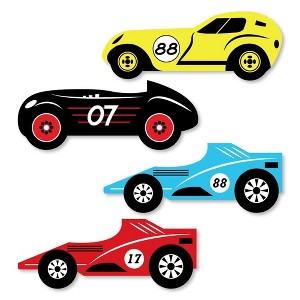 Big Dot of Happiness Let's Go Racing - Racecar - DIY Shaped Race Car Birthday Party or Baby Shower Cut-Outs - 24 Count - 1 of 4