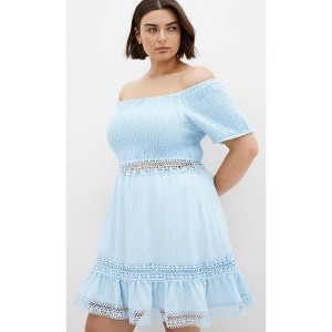 Women's Plus Size Aura Dress - light blue | CITY CHIC - 1 of 4