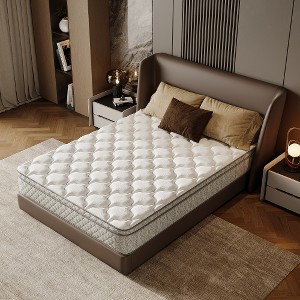 Akoasm 12-inch Full-Size Hybrid Mattress with Memory Foam and Pocketed Coils-White - 1 of 4