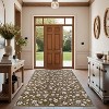Floral Area Rug, Washable Modern Leaf Pattern Carpet, Non-Slip Low-Pile Throw Rug for Living Room, Bedroom, Dining Room - 3 of 4