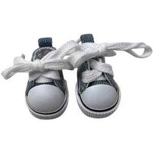 Doll Clothes Superstore Mini Monster Sneakers: Denim High-Tops for 17.5 cm Labubu - 1 of 4