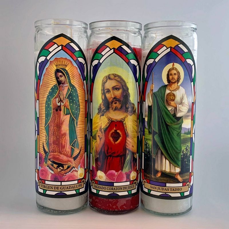 Jar Candle Sagrado Corazon De Jesus Red - Continental Candle, 4 of 7