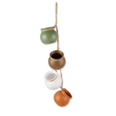 23" Indoor/Outdoor Garden Dangling Terracotta Mini Pots Neutrals - Zingz & Thingz