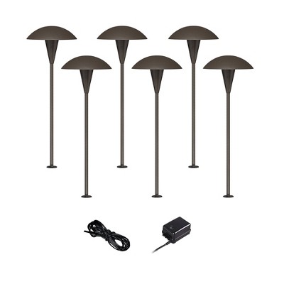 John Timberland Mushroom Bronze 8-Piece Outdoor LED Landscape Lighting Set