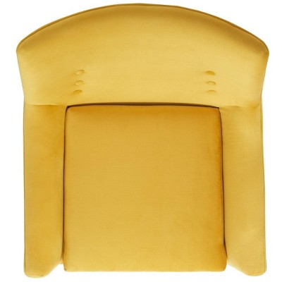 Amina Gold Velvet and Wood Tufted Accent Chair