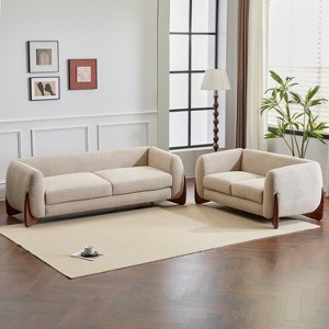 Christopher Knight Home Livia Modern Boucle Upholstered 3-Seater and 2-Seater Combined Sofa Set - 1 of 4