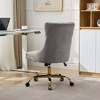 CAVINAS Ergonomic Office Chair, Tufted Button Home Office Chair with Golden Metal Base, Velvet Upholstered Adjustable Desk Chair Swivel Office Chair - 3 of 4