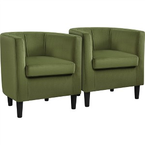 Yaheetech Set of 2 Barrel-Shaped Arm Chair for Living Room, Bedroom, Reception Room - 1 of 4